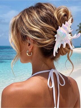 Iridescent Conch Shell Acrylic  Large Hair Clip